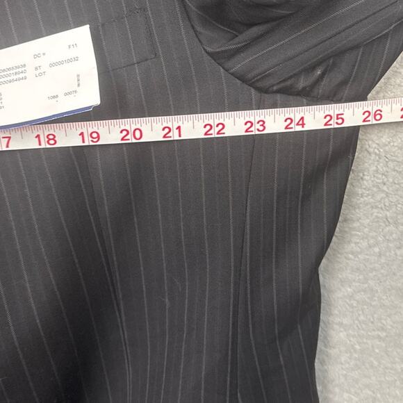 Hart Schaffner Marx Men's Wool Suit Jacket Black Pinstripe Professional Sz 50 - Picture 6 of 11